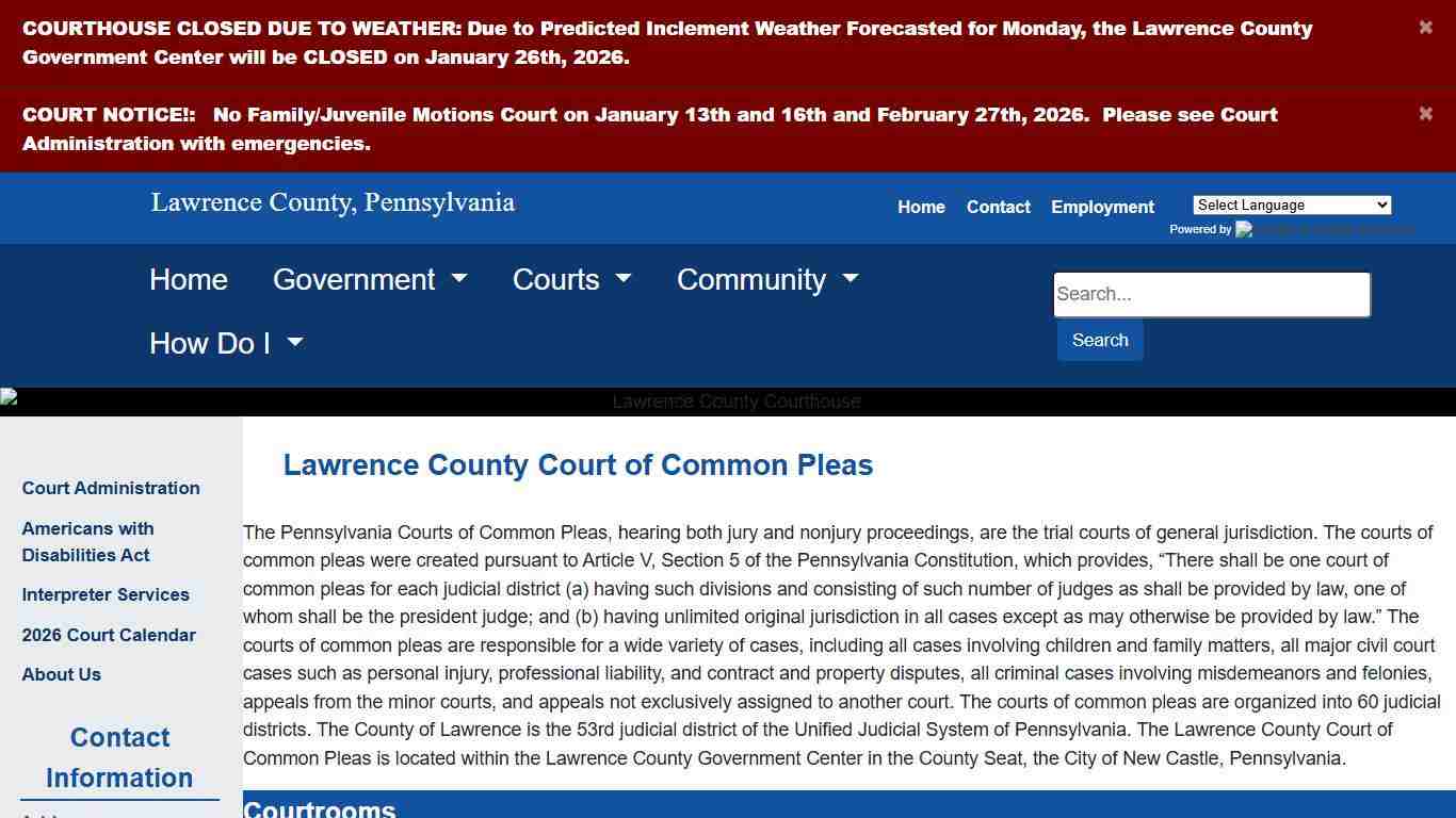 Lawrence County - Court of Common Pleas